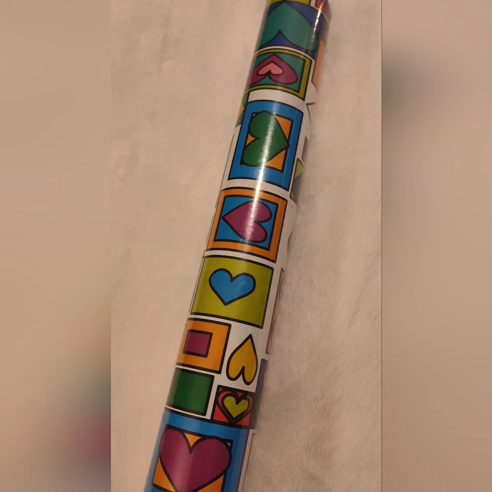 Multicolor Hearts Gift Wrap Roll - Colorful Heart Pattern